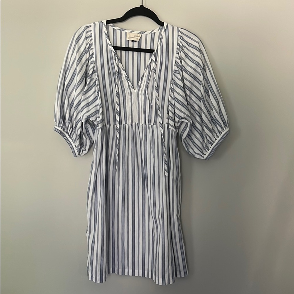 Universal Thread Blue and White Striped Smocked 100% Cotton Dress Size S